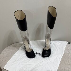 Maison Martin Margiela Black and Clear Heeled Boots